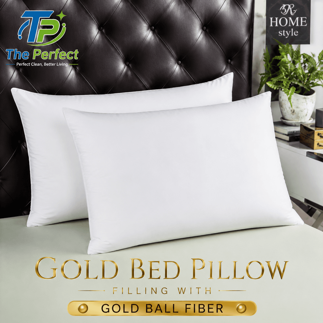 Gold Bed Pillow (Pack of 2)